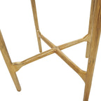Mesa Auxiliar de Aluminio con Textura Dorada o Plateada y Tapa de Cristal – Interior, 1 Pieza